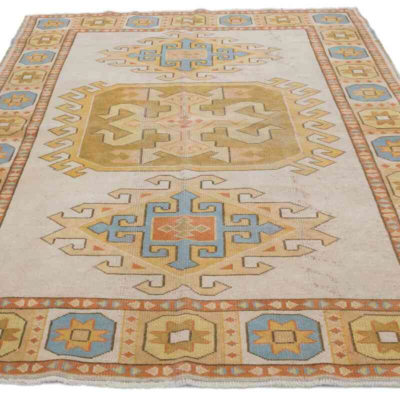 Vintage Turkish Hand-Knotted Rug - 5' 1" x 7' 3" (61" x 87") - K0057655