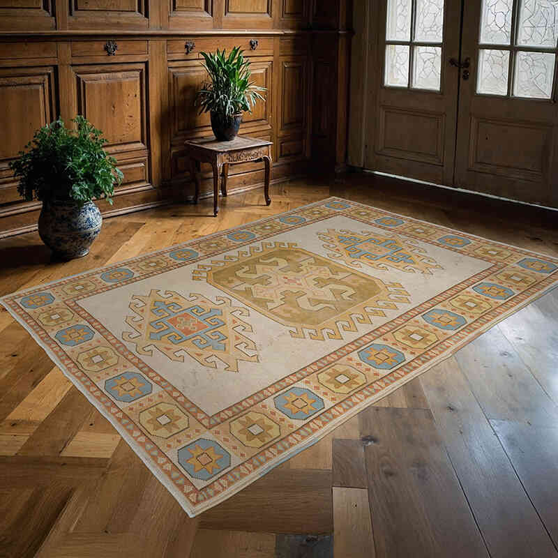 Vintage Turkish Hand-Knotted Rug - 5' 1" x 7' 3" (61" x 87") - K0057655