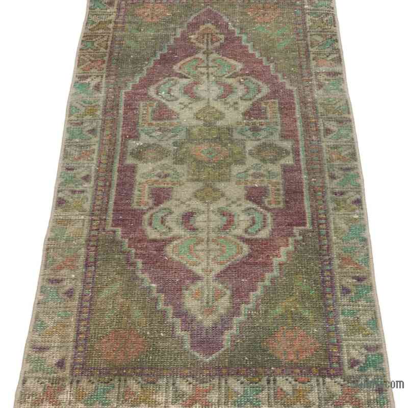 Vintage Turkish Hand-Knotted Rug - 1' 7" x 3' 3" (19 in. x 39 in.) - K0057694