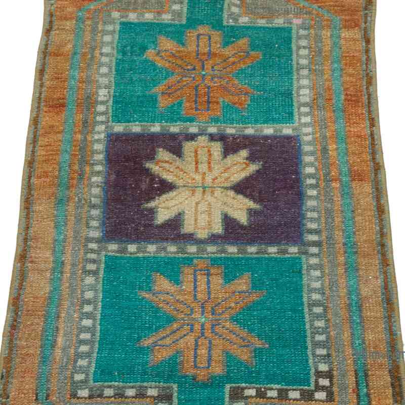 Alfombra Vintage Turca Anudada a Mano - 42 cm x 103 cm - K0057700