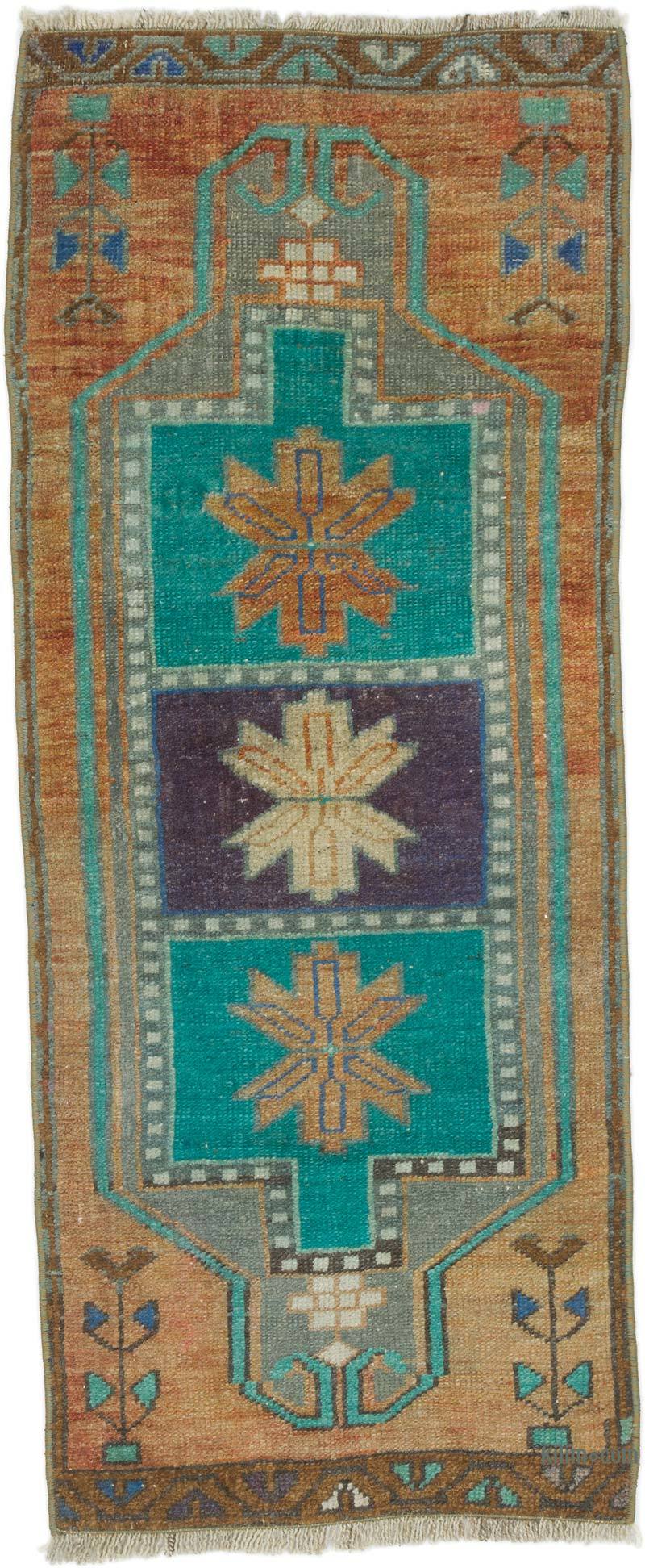 Alfombra Vintage Turca Anudada a Mano - 42 cm x 103 cm - K0057700