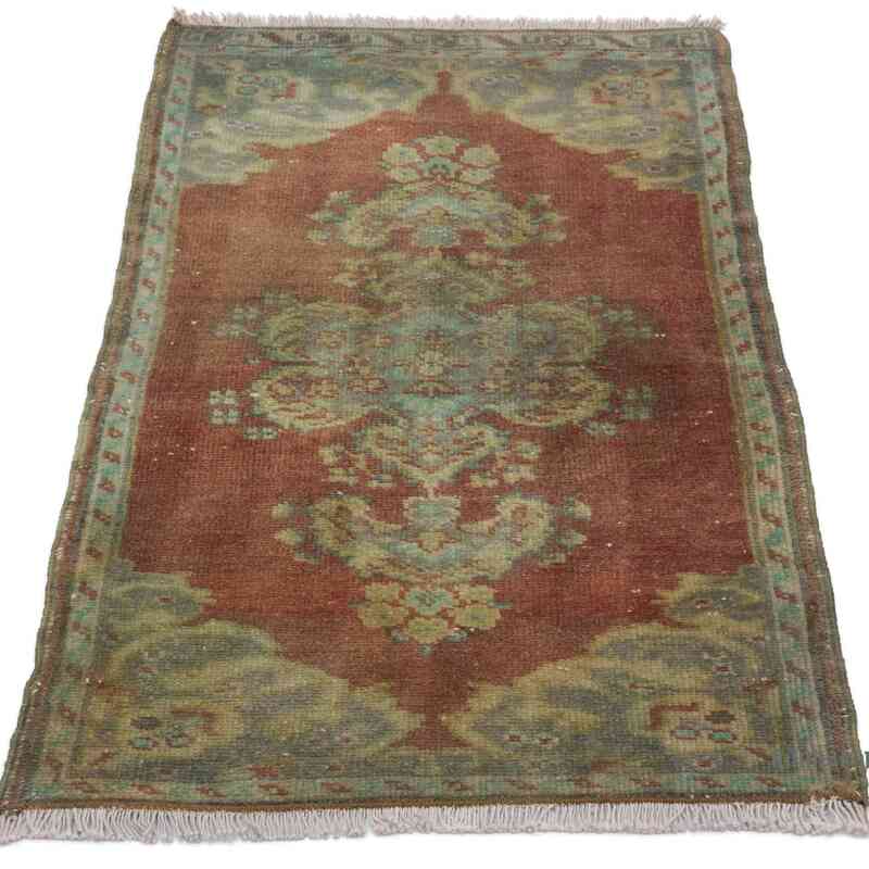 Alfombra Vintage Turca Anudada a Mano - 54 cm x 95 cm - K0057706