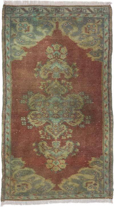 Alfombra Vintage Turca Anudada a Mano - 54 cm x 95 cm