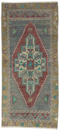 El Dokuma Vintage Halı - 48 cm x 105 cm