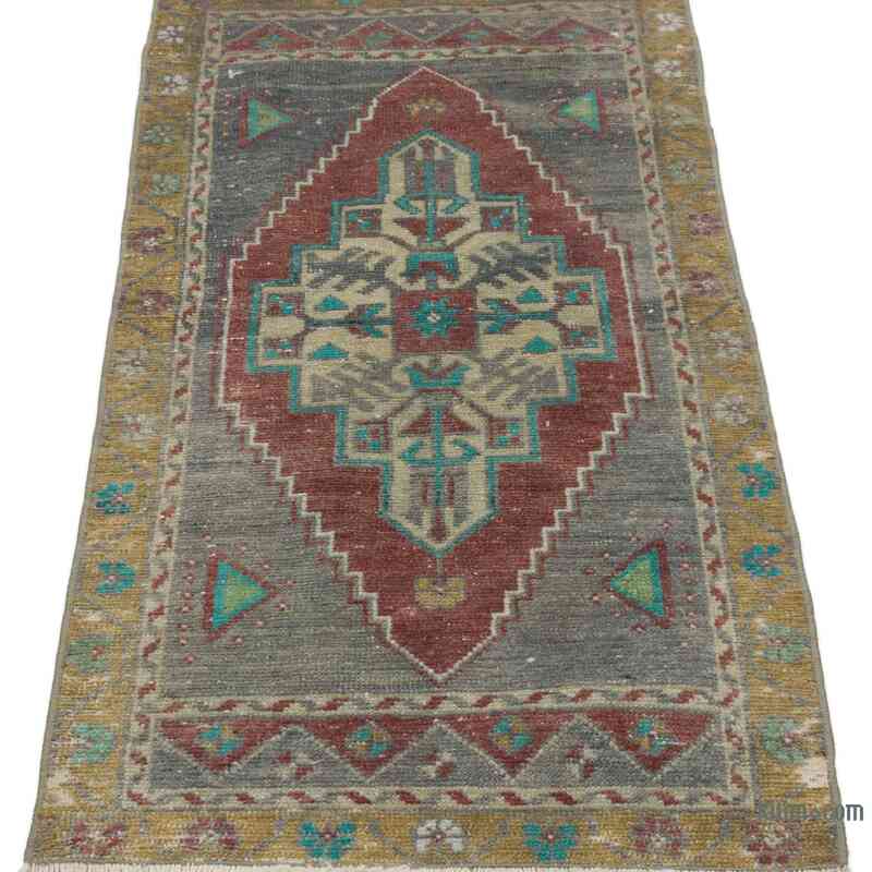 Alfombra Vintage Turca Anudada a Mano - 48 cm x 105 cm - K0057707