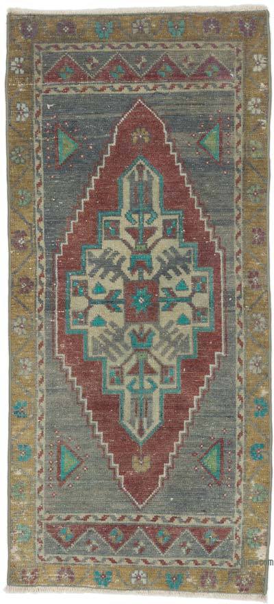 Alfombra Vintage Turca Anudada a Mano - 48 cm x 105 cm