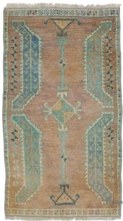 Vintage Turkish Hand-Knotted Rug - 1' 7" x 2' 11" (19 in. x 35 in.)