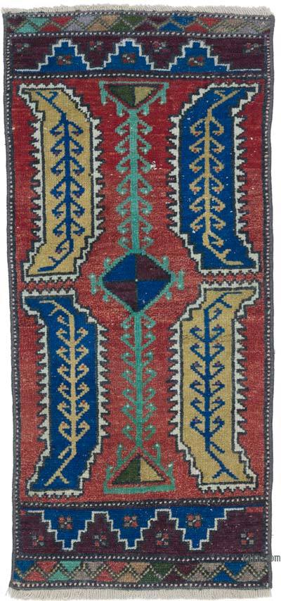 Vintage Turkish Hand-Knotted Rug - 1' 5" x 3'  (17 in. x 36 in.)