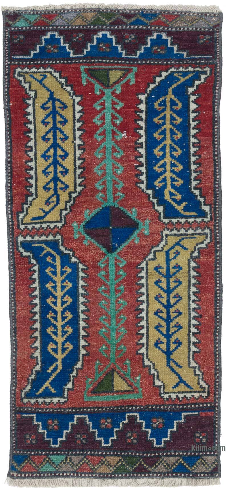 Vintage Turkish Hand-Knotted Rug - 1' 5" x 3'  (17 in. x 36 in.) - K0057732