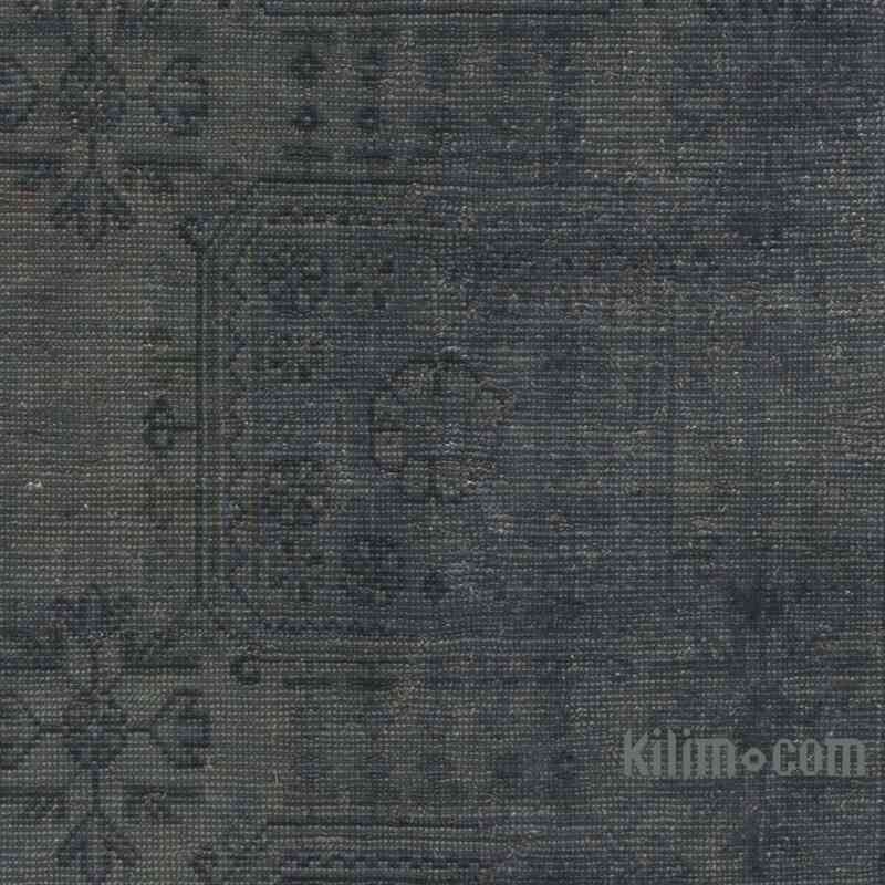 Gri Boyalı El Dokuma Vintage Halı Yolluk - 96 cm x 311 cm - K0057752