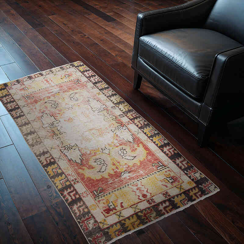 Alfombra Vintage Turca Anudada a Mano - 77 cm x 156 cm - K0057760