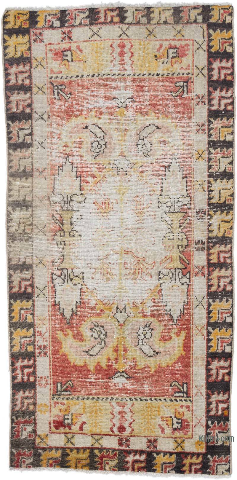 Alfombra Vintage Turca Anudada a Mano - 77 cm x 156 cm - K0057760