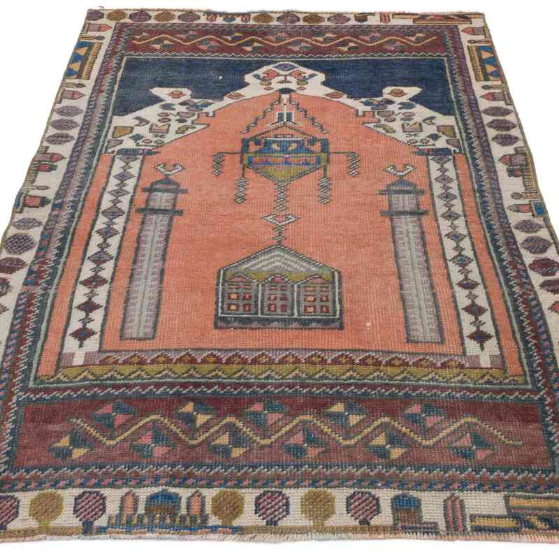 El Dokuma Vintage Halı - 86 cm x 132 cm - K0057764