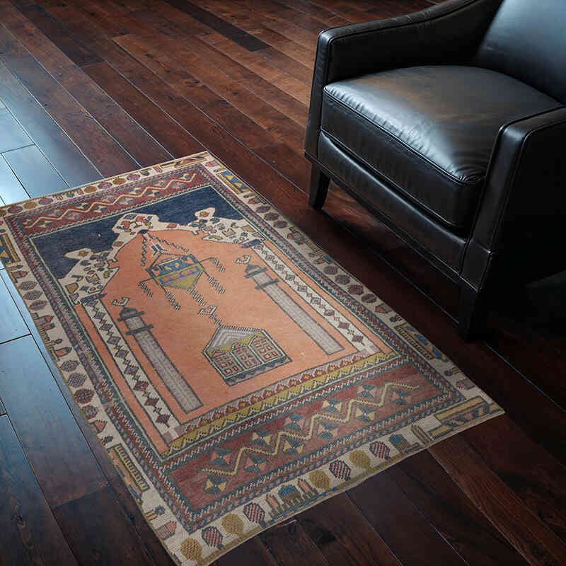El Dokuma Vintage Halı - 86 cm x 132 cm - K0057764
