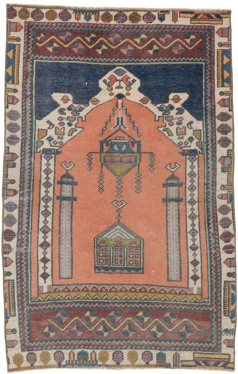 El Dokuma Vintage Halı - 86 cm x 132 cm - K0057764