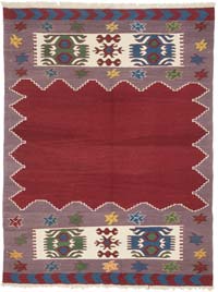 New Handwoven Turkish Kilim Rug - 5' 4" x 7'  (64" x 84")