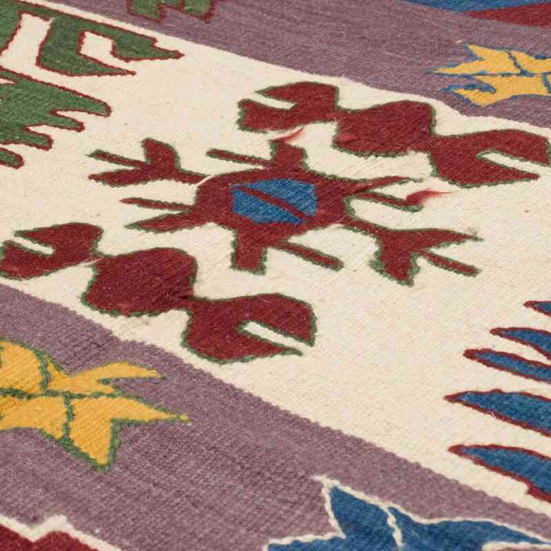 Red New Handwoven Turkish Kilim Rug - 5' 4" x 7'  (64 in. x 84 in.) - K0058124