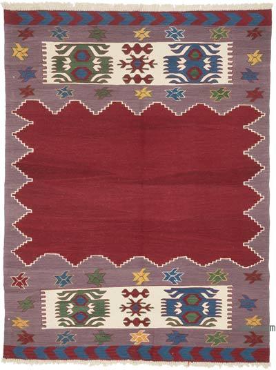Kırmızı Yeni Kök Boya El Dokuma Kilim - 163 cm x 213 cm