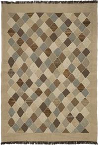 Brown New Handwoven Turkish Kilim Rug - 5' 7" x 8' 1" (67" x 97")