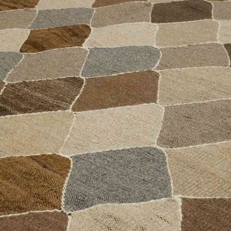Brown New Handwoven Turkish Kilim Rug - 5' 7" x 8' 1" (67" x 97") - K0058126