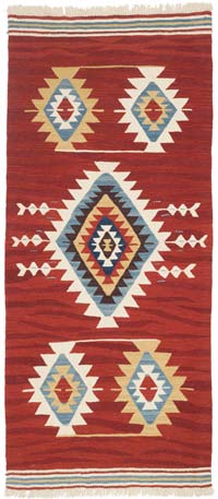 Kırmızı Yeni Kök Boya El Dokuma Yolluk Kilim - 95 cm x 220 cm