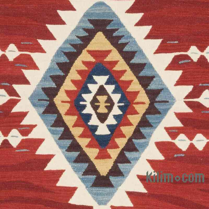 Rojo Corredor Nueva Alfombra Turca Kilim - 95 cm x 220 cm - K0058129