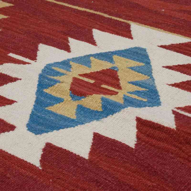Rojo Corredor Nueva Alfombra Turca Kilim - 95 cm x 220 cm - K0058129