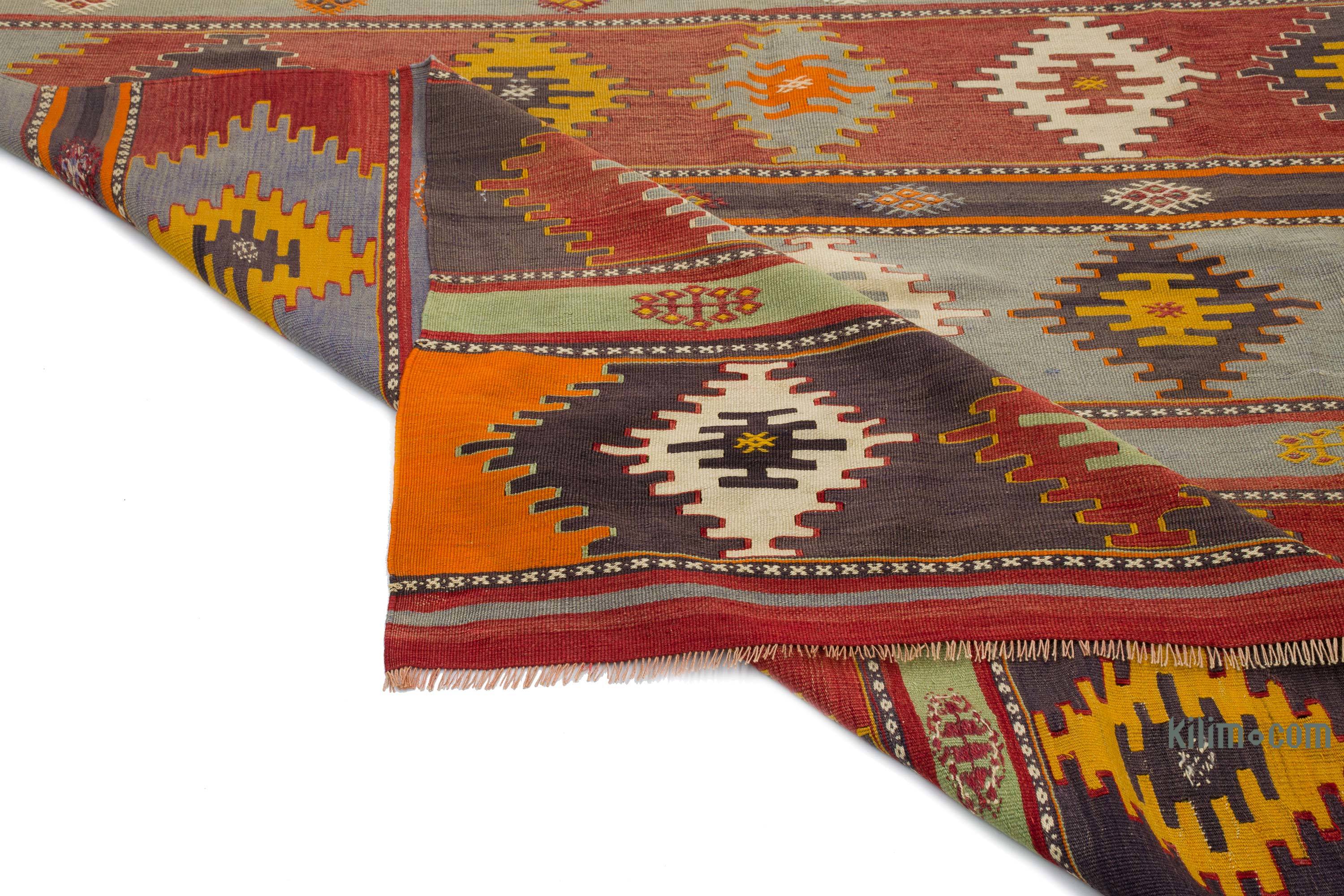 Multicolor Vintage Sivas Kilim Rug - 5' 4