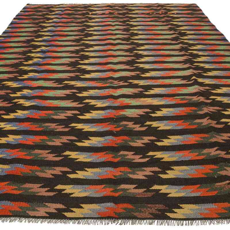 Multicolor Vintage Afyon Kilim Rug - 6' 7" x 10' 4" (79" x 124") - K0058138