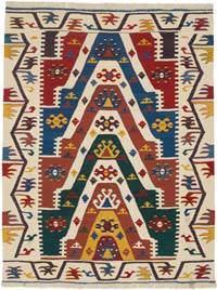 Multicolor New Handwoven Turkish Kilim Rug - 5' 1" x 6' 7" (61" x 79")
