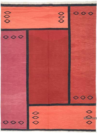 Red New Handwoven Turkish Kilim Rug - 6' 2" x 8' 2" (74 in. x 98 in.)