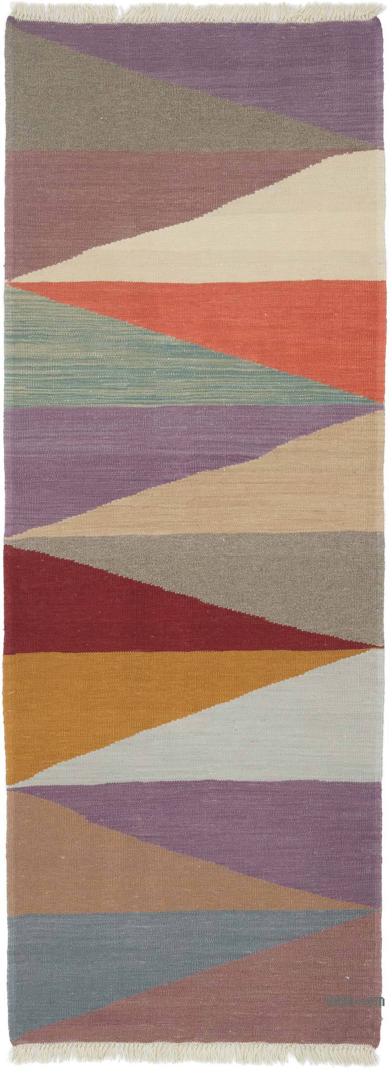 Multicolor Corredor Nueva Alfombra Turca Kilim - 88 cm x 236 cm - K0058152
