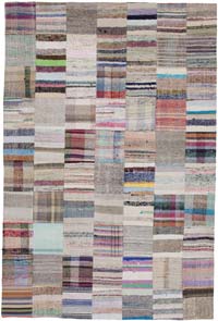 Multicolor Patchwork Kilim Rug - 6' 8" x 9' 10" (80" x 118")