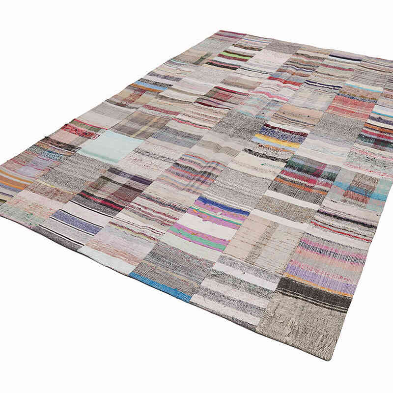 Multicolor Alfombra Kilim De Retazos - 202 cm x 300 cm - K0058186