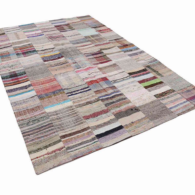Multicolor Alfombra Kilim De Retazos - 202 cm x 300 cm - K0058186