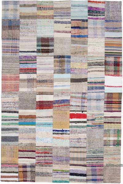 Bej Anadolu Çaput Patchwork Kilim - 200 cm x 302 cm