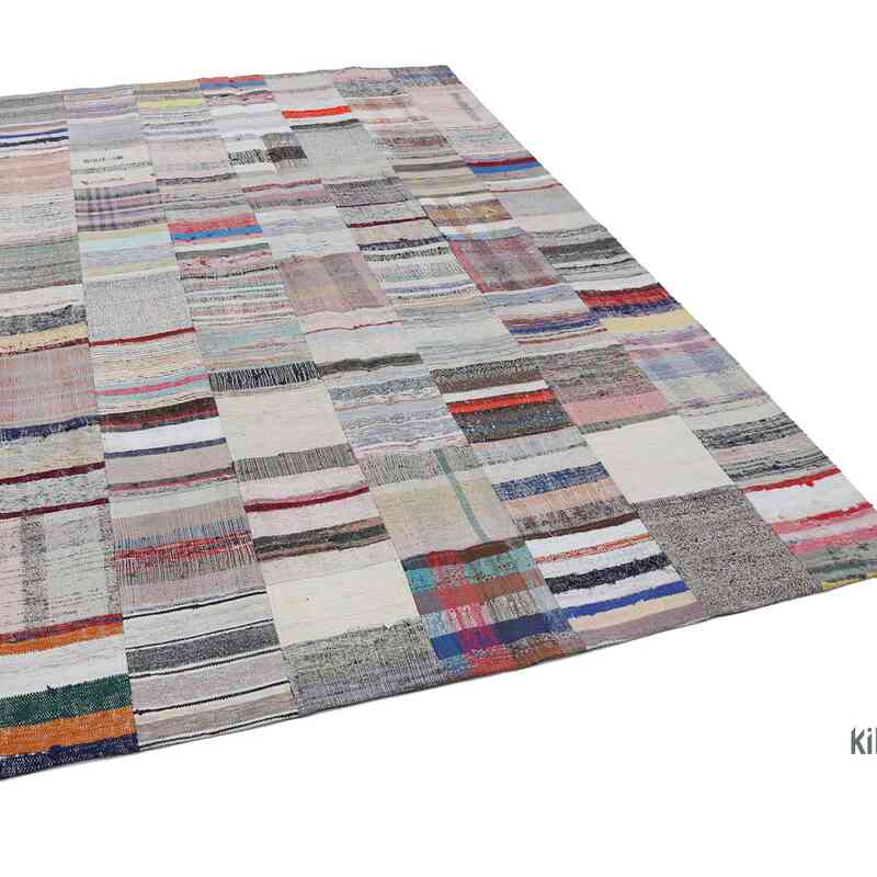 Beige, Multicolor Alfombra Kilim De Retazos - 200 cm x 303 cm - K0058211