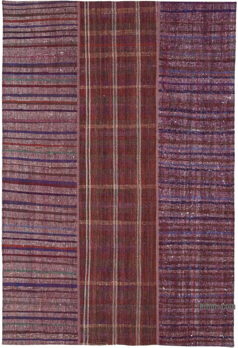 Rojo Alfombra Kilim De Retazos - 205 cm x 300 cm - K0058217