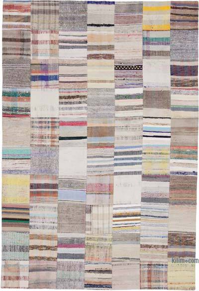 Bej Anadolu Çaput Patchwork Kilim - 200 cm x 300 cm