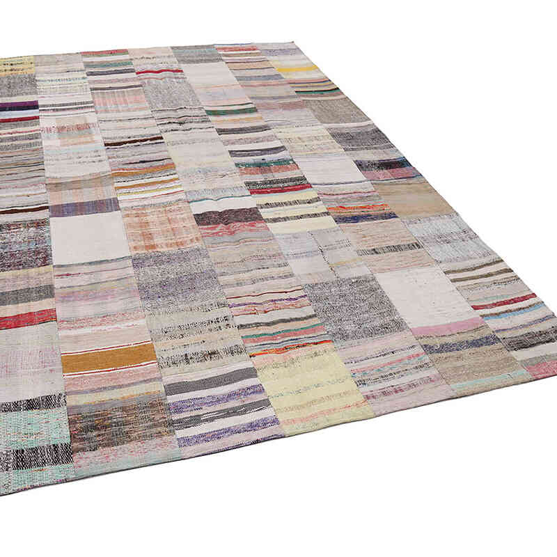 Bej Anadolu Çaput Patchwork Kilim - 201 cm x 300 cm - K0058229