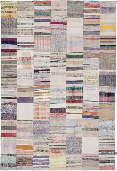 Bej Anadolu Çaput Patchwork Kilim - 201 cm x 300 cm