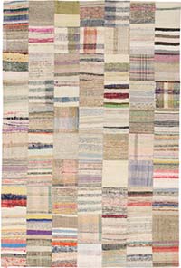 Multicolor Patchwork Kilim Rug - 6' 7" x 9' 10" (79" x 118")