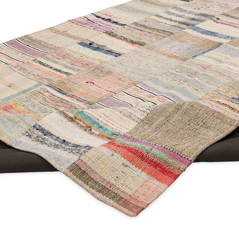 Çok Renkli Anadolu Çaput Patchwork Kilim - 201 cm x 300 cm - K0058231