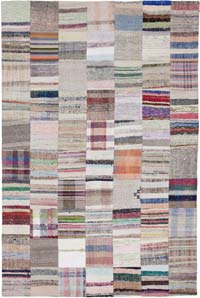 Multicolor Patchwork Kilim Rug - 6' 7" x 9' 11" (79" x 119")