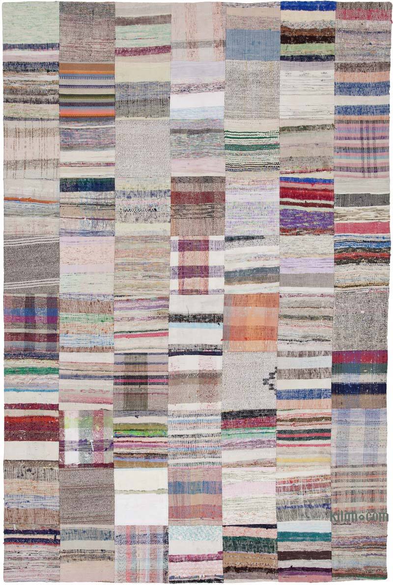 Multicolor Alfombra Kilim De Retazos - 200 cm x 302 cm - K0058234