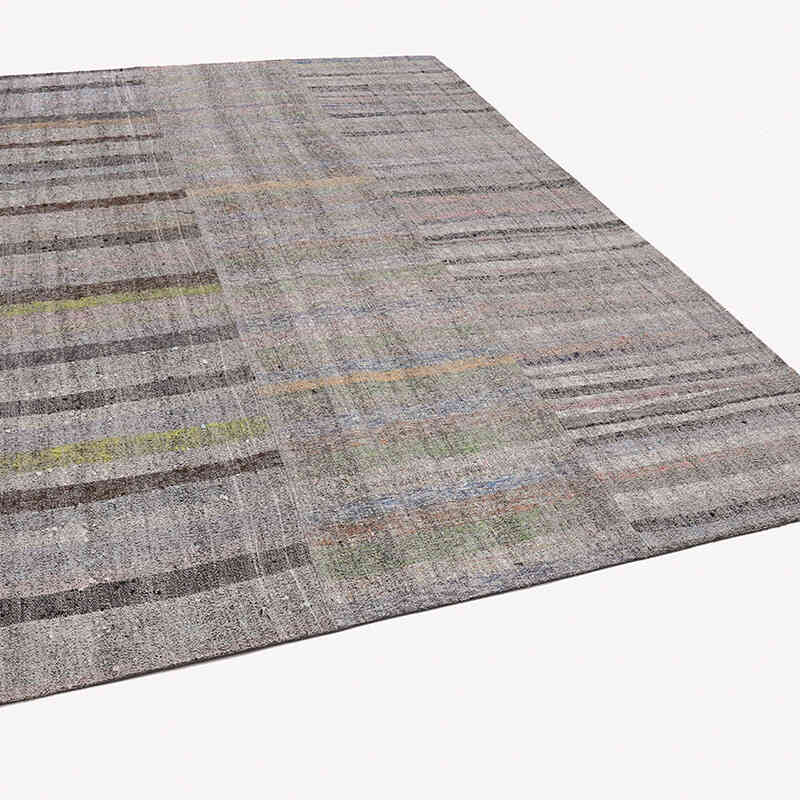 Multicolor Alfombra Kilim De Retazos - 247 cm x 350 cm - K0058236