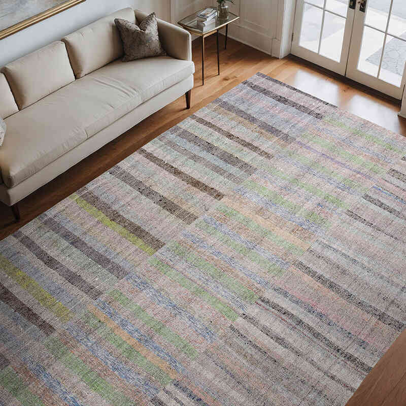 Multicolor Alfombra Kilim De Retazos - 247 cm x 350 cm - K0058236