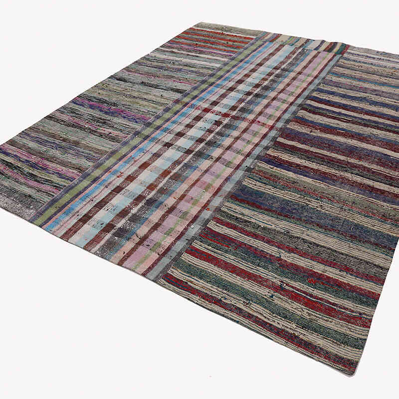 Çok Renkli Anadolu Çaput Patchwork Kilim - 252 cm x 307 cm - K0058239