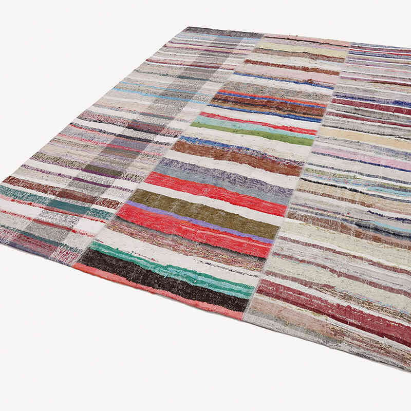 Beige Patchwork Kilim Rug - 8'  x 9' 11" (96" x 119") - K0058241