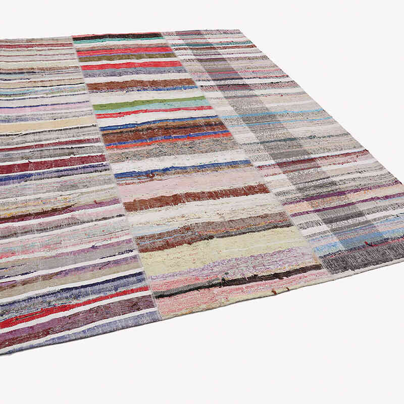 Beige Patchwork Kilim Rug - 8'  x 9' 11" (96" x 119") - K0058241